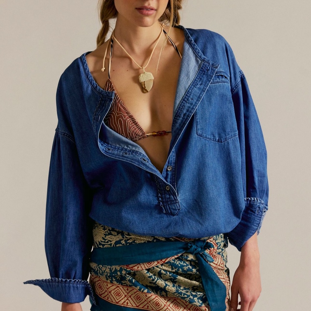 Blue Denim Shirt, we the free denim dreaming Henley